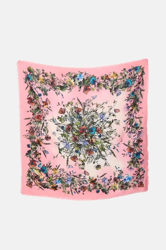 Silk Floral Square Scarf made by Dior