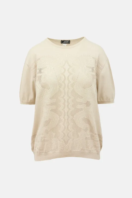 Vintage Pointelle Knit Top made by Versace