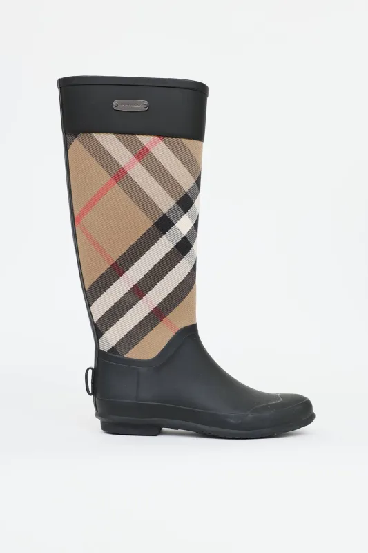 Nova Check Rain Boot made by Burberry