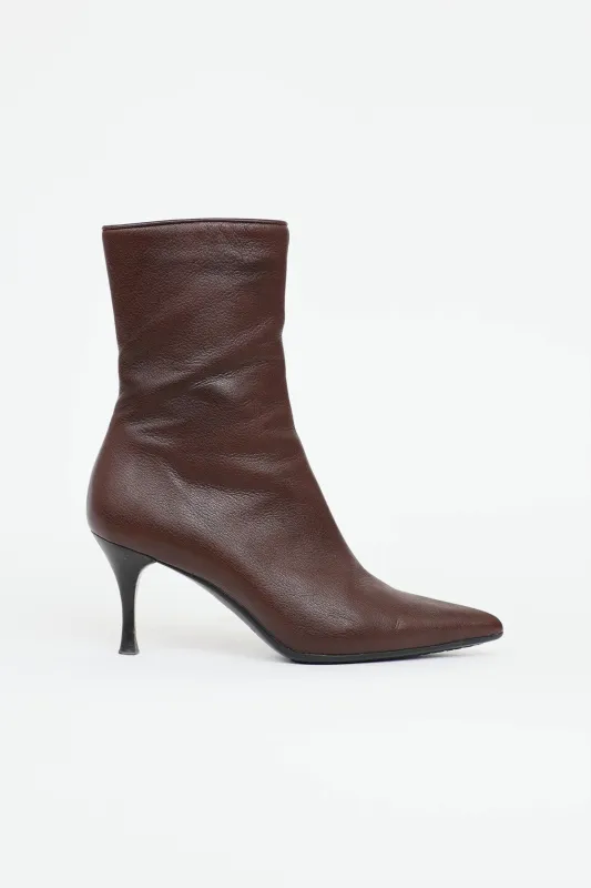 Leather Pointed Toe Boot made by Gucci