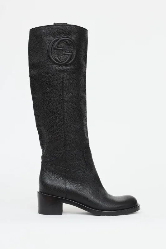Leather GG Riding Boot made by Gucci