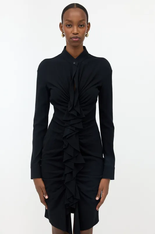 Wool Crepe Ruffled Dress made by Givenchy