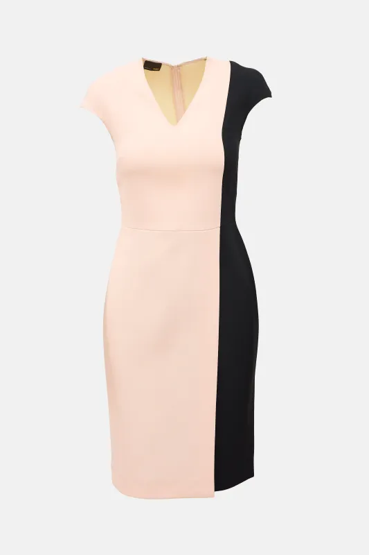 Crepe Colour Block Dress made by Fendi