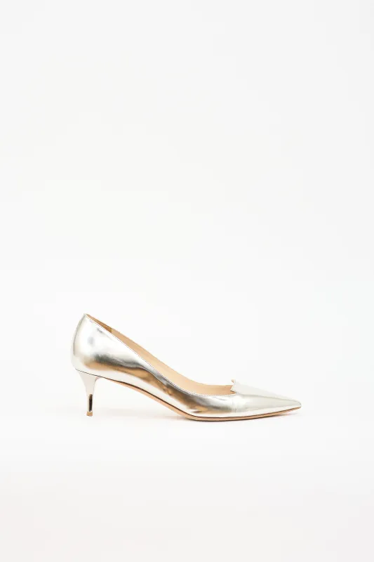 Metallic Leather Pointed Pump made by Jimmy Choo