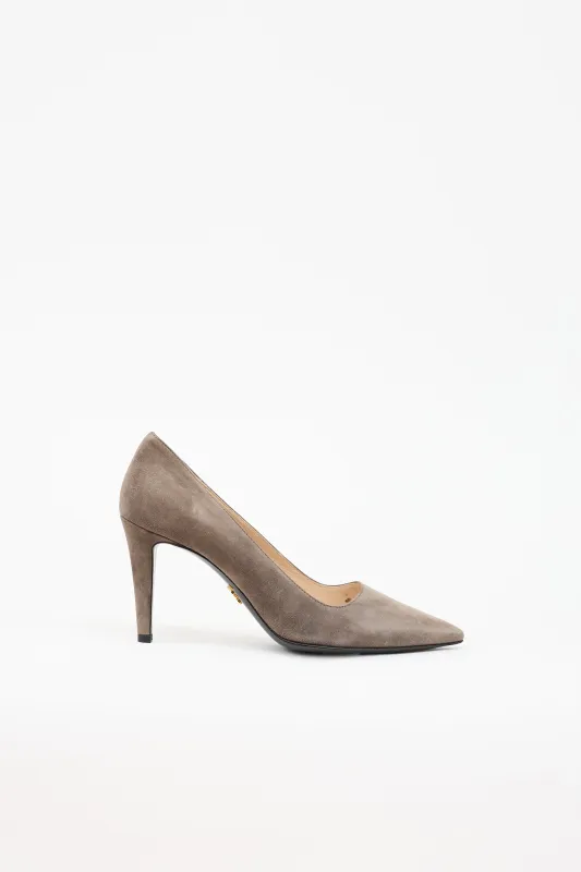 Suede Pointed Pump made by Prada