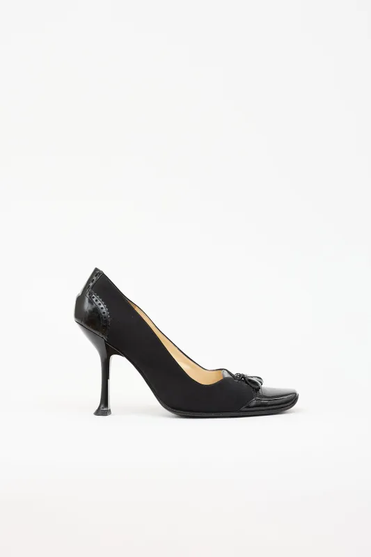 Satin & Patent Tassel Pump made by Prada