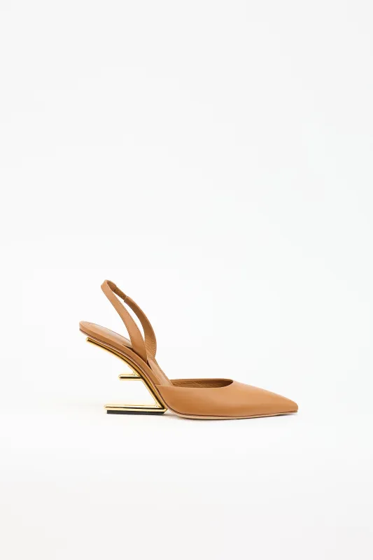 Leather First Slingback Heel made by Fendi