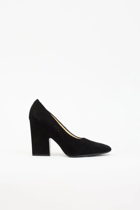 Suede Block Heel Pump made by Celine