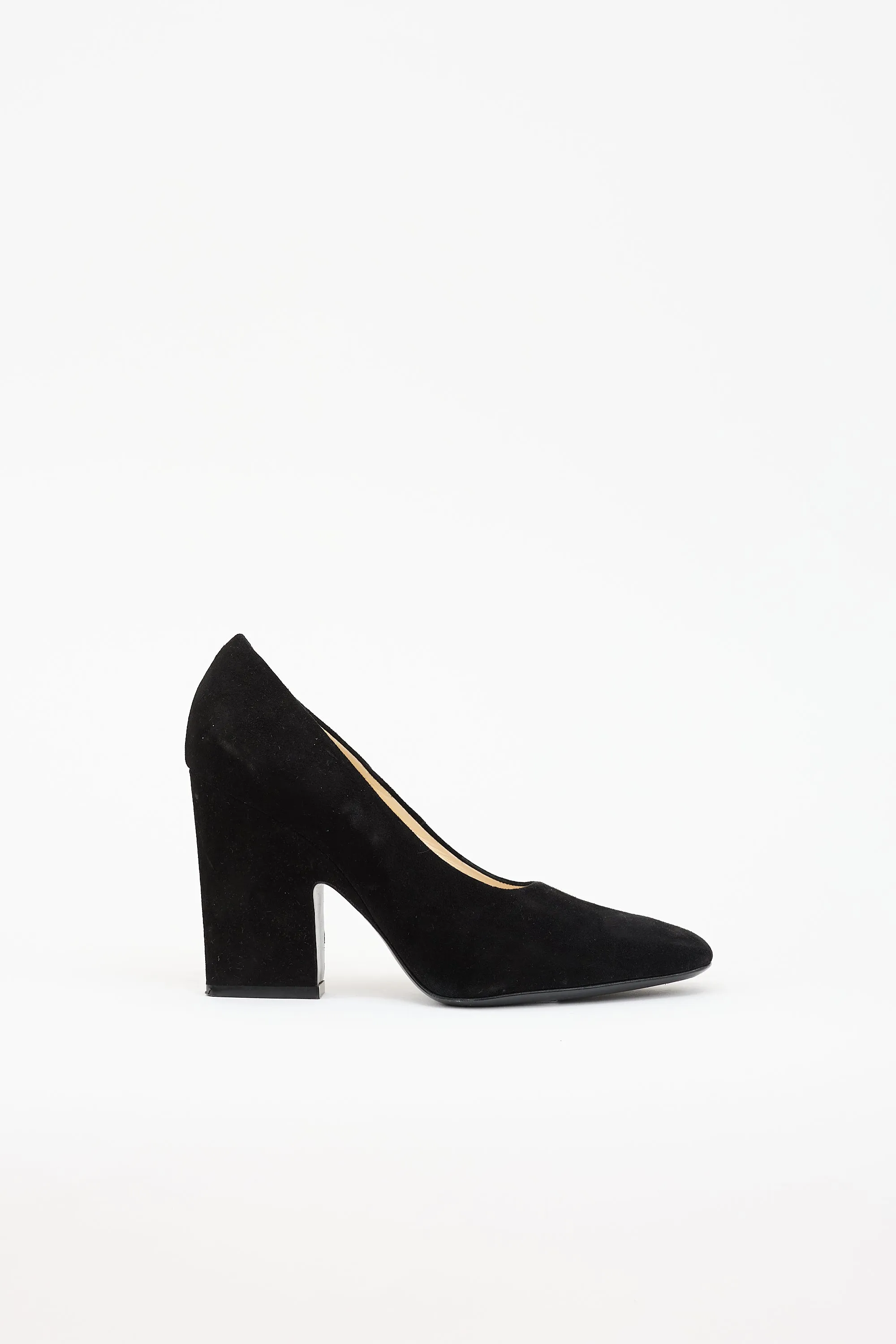 Suede Block Heel Pump sold by VSP Consignment