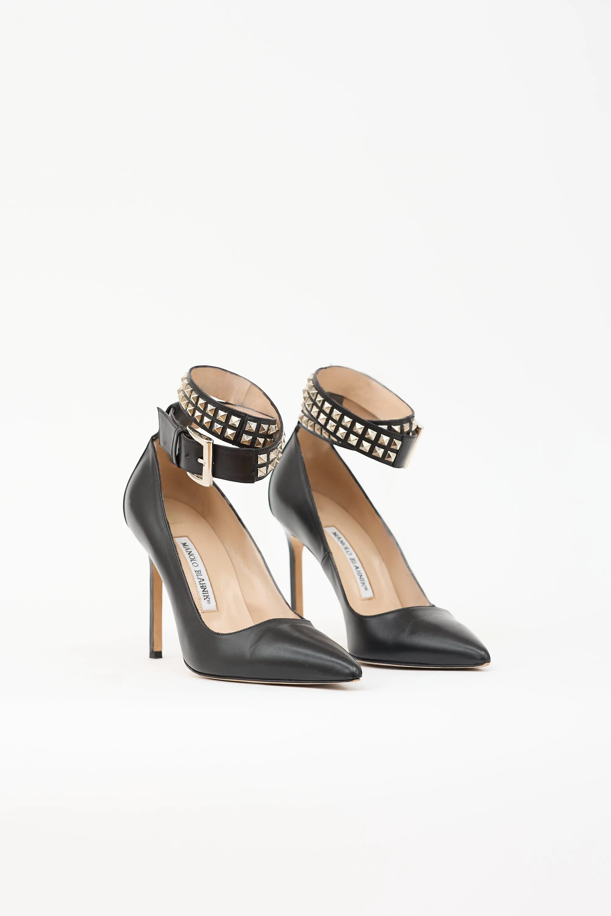 Leather Studded Belta Pump sold by VSP Consignment product image thumbnail 2