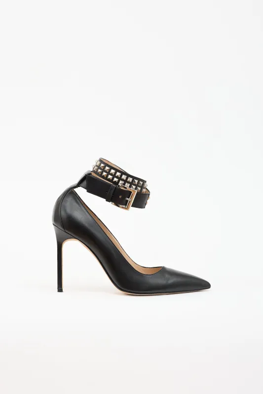 Leather Studded Belta Pump made by Manolo Blahnik