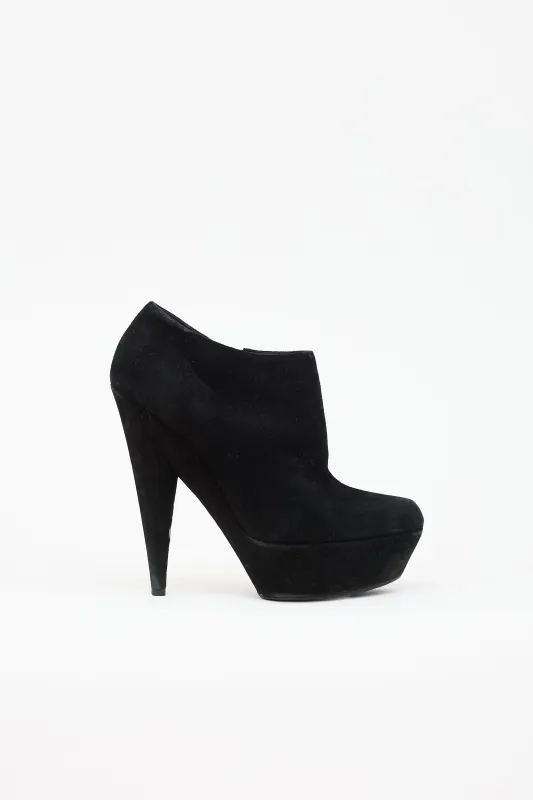 Suede Platform Bootie made by Yves Saint Laurent