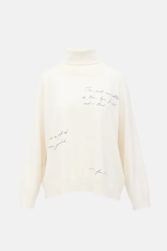 Script Embroidered Sweater made by Fabiana Filippi