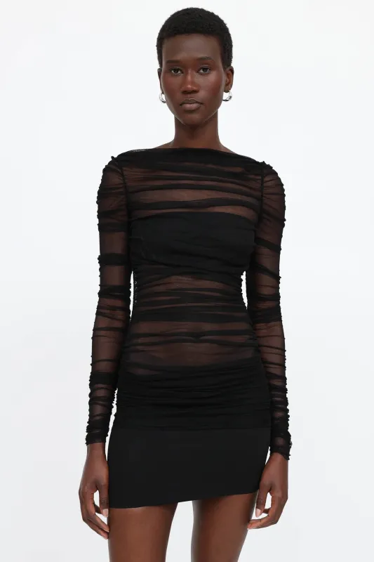 Mesh Ruched Semblance Dress made by Christopher Esber