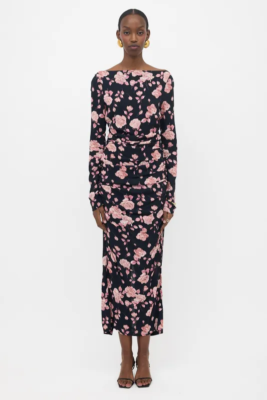 Ruched Floral Dress made by Alessandra Rich