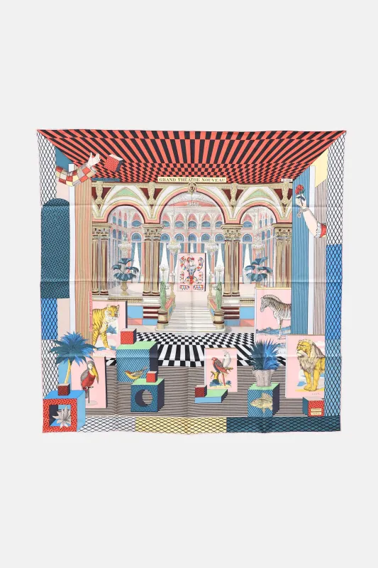 Silk Grand Theatre Nouveu 90 Scarf made by Hermes