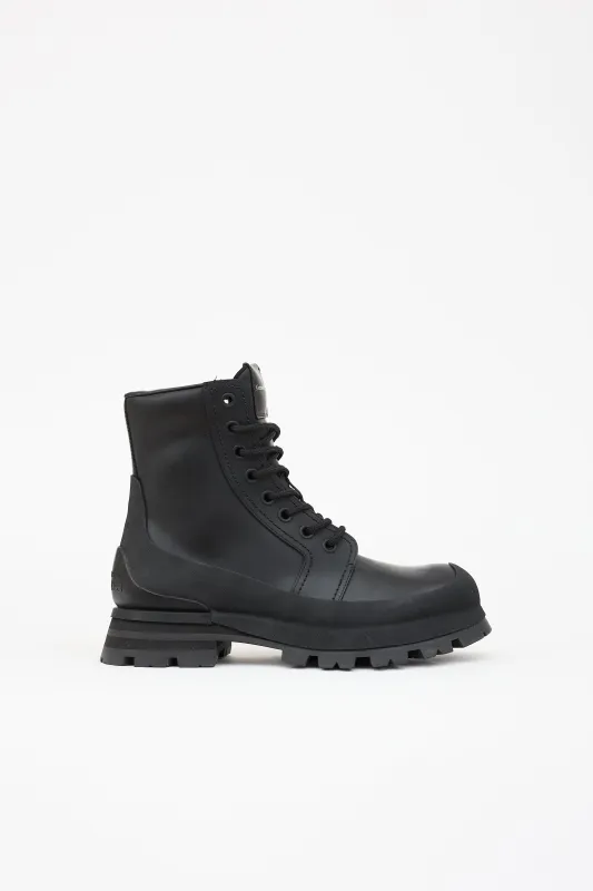 Rubber Wander Combat Boot made by Alexander McQueen