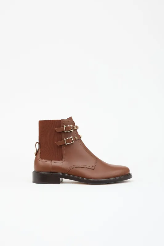 Leather Rockstud Ankle Boot made by Valentino