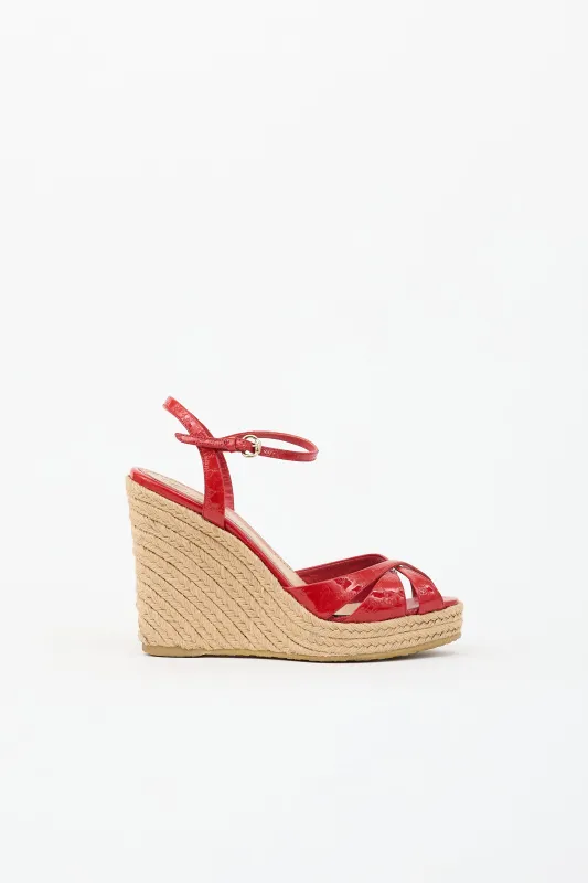 Patent GG Monogram Wedge Sandal made by Gucci