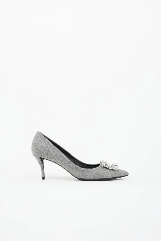 Felted Decolleté Pump made by Roger Vivier