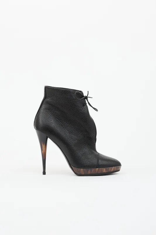 Grained Leather Ankle Boot made by Burberry
