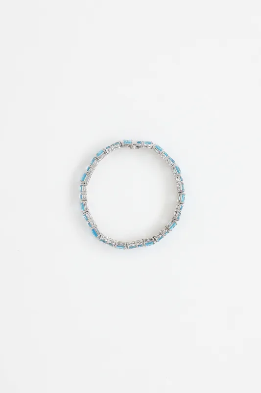 Sterling Silver & Blue Topaz Tennis Bracelet made by VSP Consignment