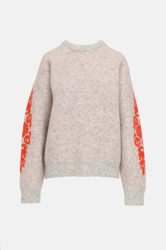 Floral Motif Knit Sweater made by Stussy