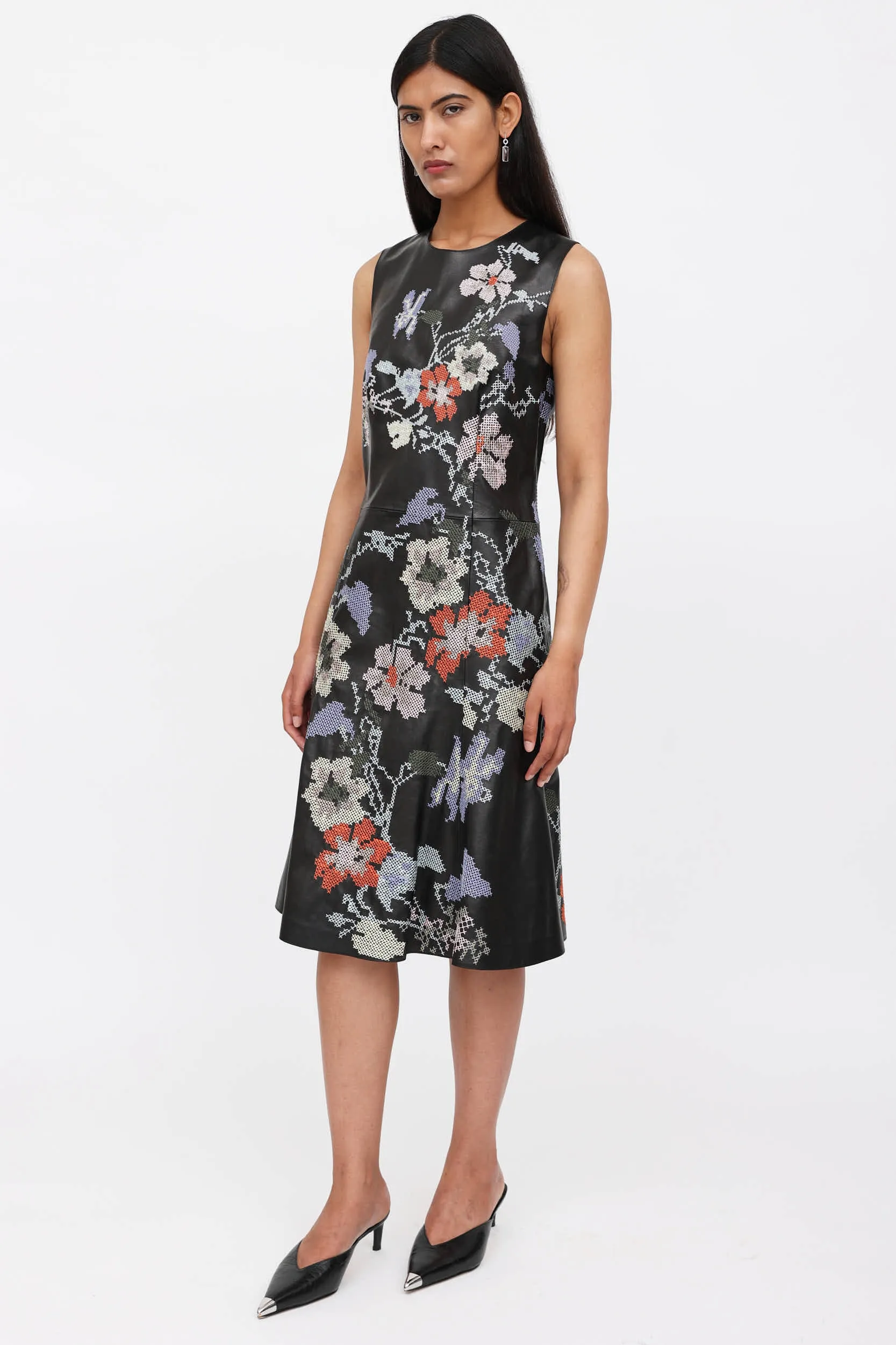 2016 Crossstitched Leather Dress sold by VSP Consignment product image thumbnail 3