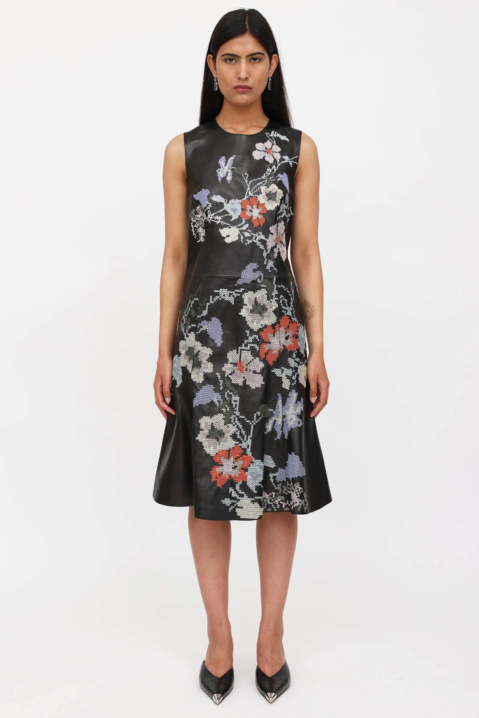 2016 Crossstitched Leather Dress sold by VSP Consignment
