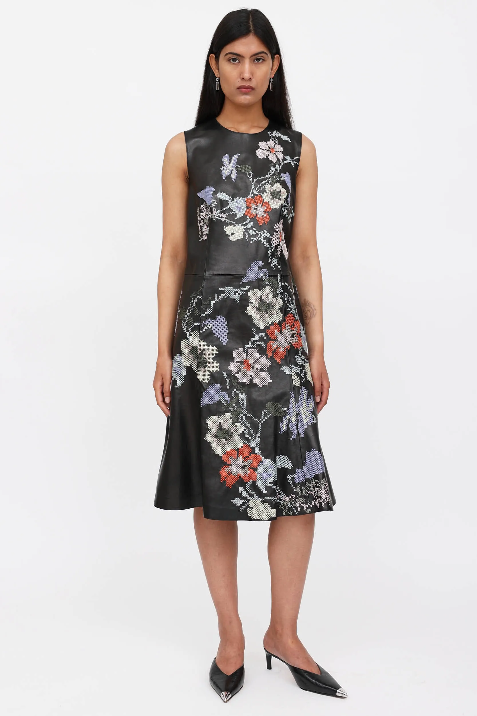 2016 Crossstitched Leather Dress sold by VSP Consignment product image thumbnail 5