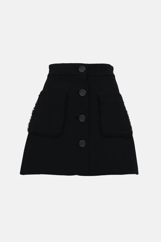 2015 Wool Button Skirt made by Miu Miu