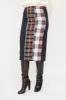 Navy & Multi Check Panelled Midi Skirt sold by VSP Consignment