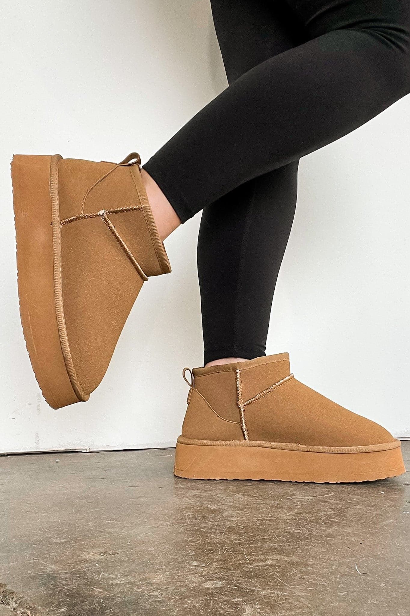 Height of Cozy Platform Sherpa Boots - FINAL SALE sold by Madison + Mallory product image thumbnail 6
