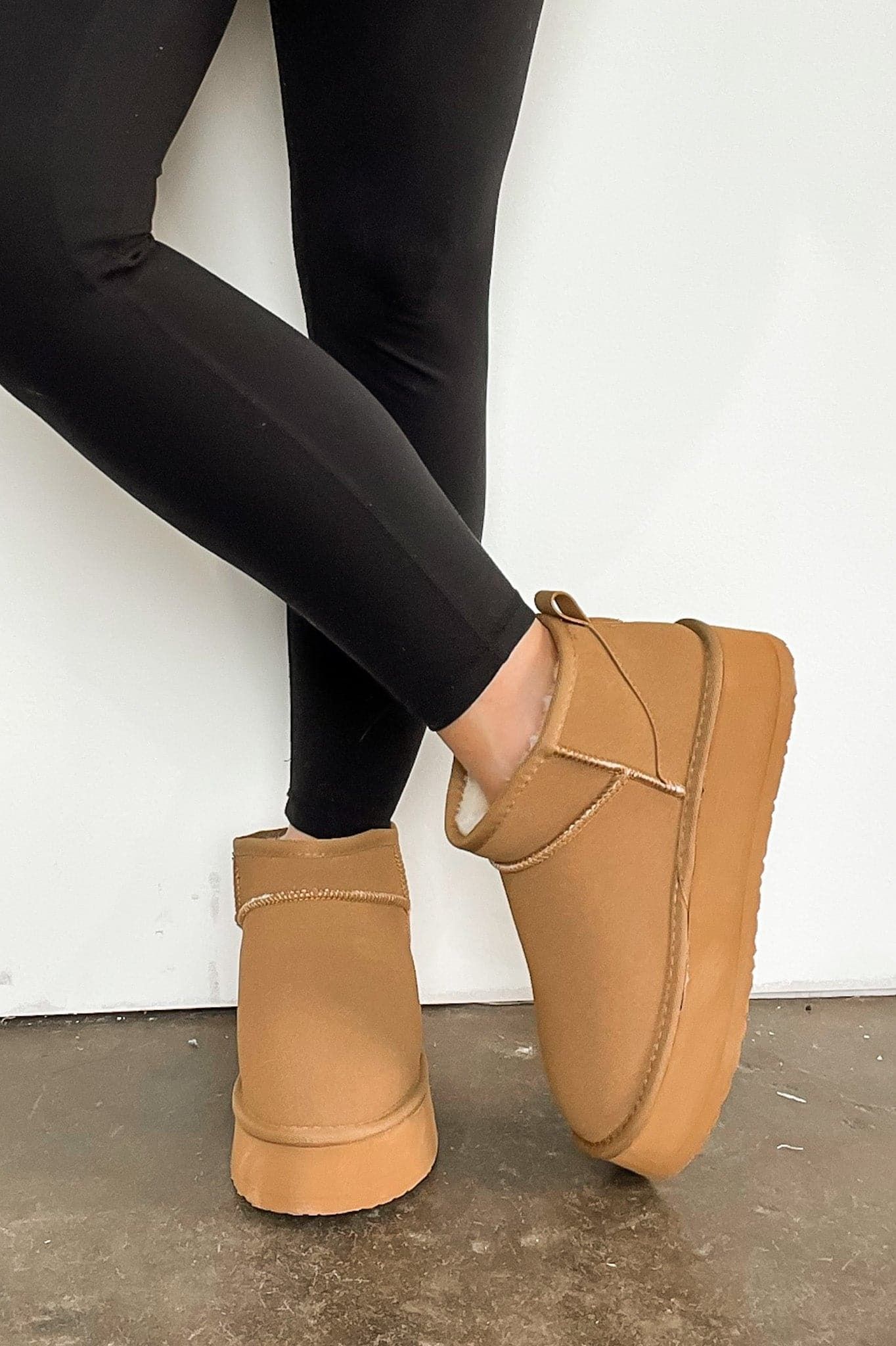 Height of Cozy Platform Sherpa Boots - FINAL SALE sold by Madison + Mallory product image thumbnail 4