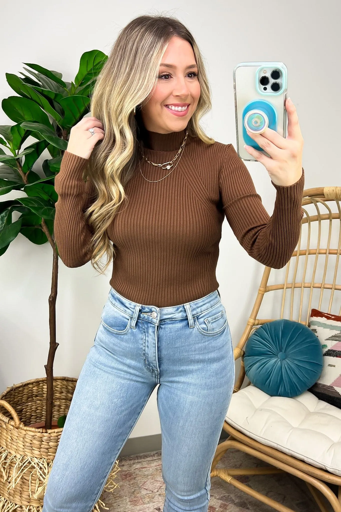 Almeidah Mock Neck Ribbed Knit Sweater - FINAL SALE sold by Madison + Mallory product image thumbnail 3