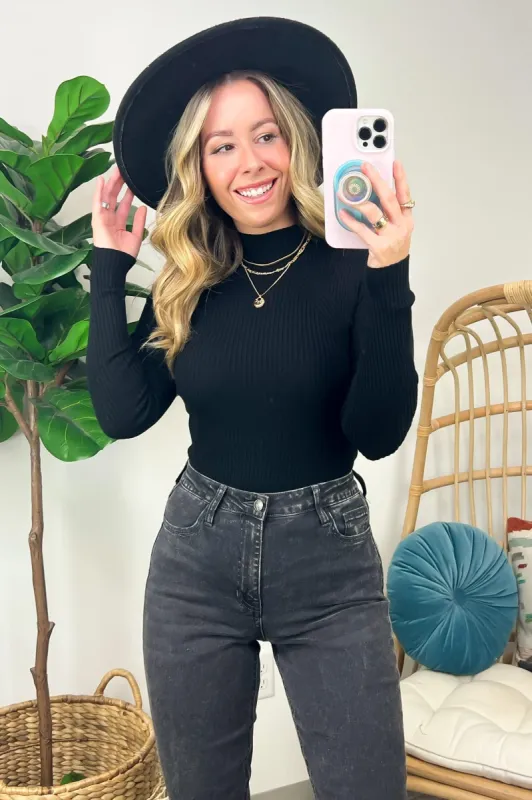 Almeidah Mock Neck Ribbed Knit Sweater - FINAL SALE made by Blu Pepper