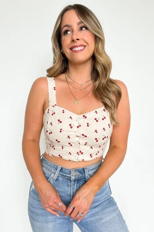 Cherry Picking Button Down Crop Top - FINAL SALE sold by Madison + Mallory
