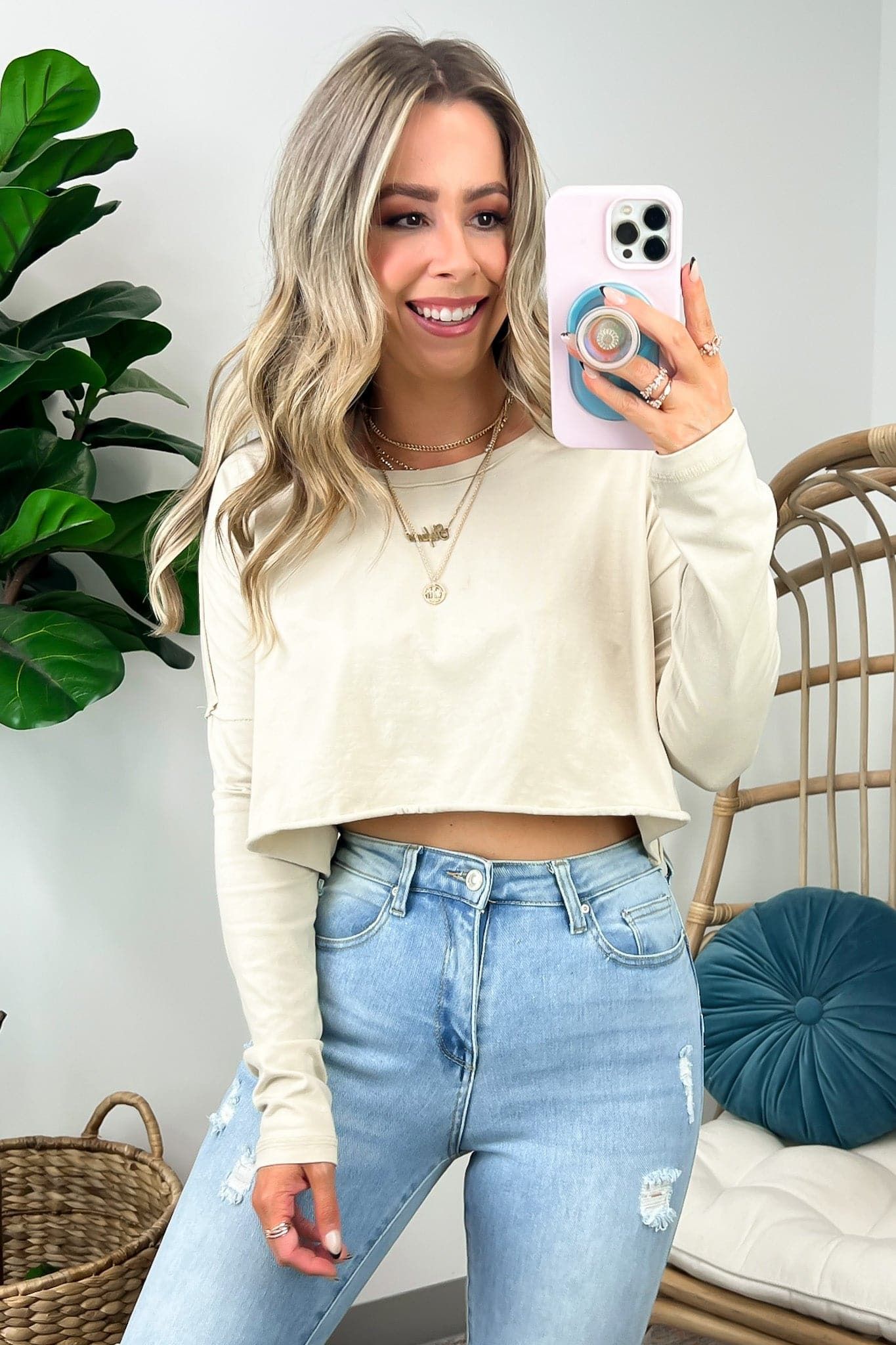 Cordera Cropped Long-Sleeve Tee - FINAL SALE sold by Madison + Mallory product image thumbnail 2