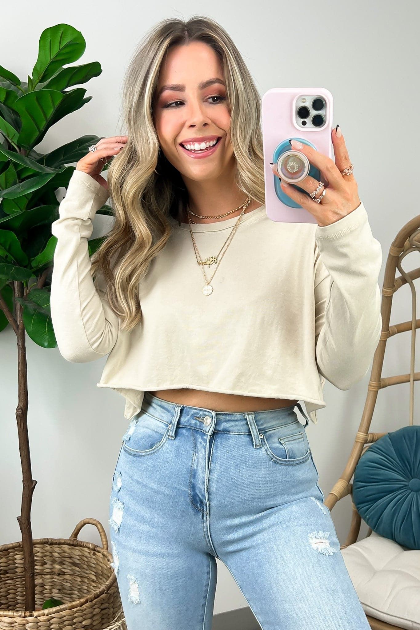 Cordera Cropped Long-Sleeve Tee - FINAL SALE sold by Madison + Mallory product image thumbnail 11