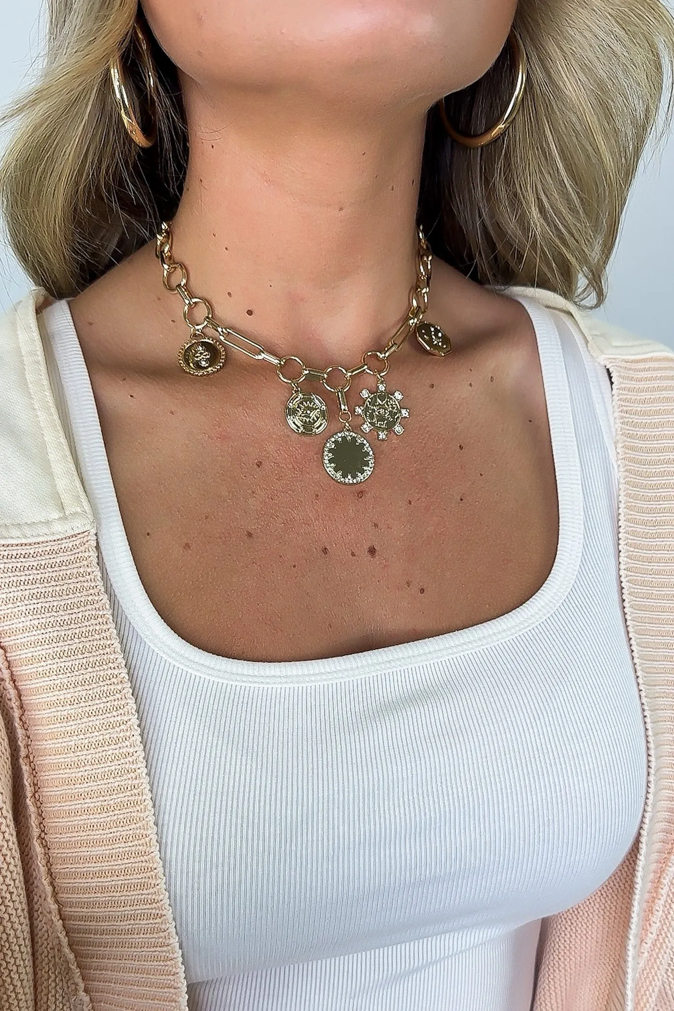 Mazarina Multi Coin Charm Necklace sold by Madison + Mallory product image thumbnail 2