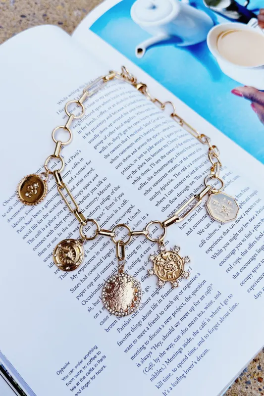 Mazarina Multi Coin Charm Necklace sold by Madison + Mallory