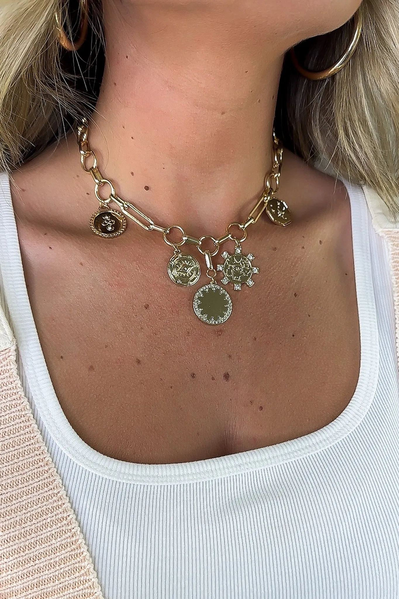 Mazarina Multi Coin Charm Necklace sold by Madison + Mallory product image thumbnail 3