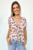 Season of Blooms V-Neck Ruched Floral Top - FINAL SALE sold by Madison + Mallory