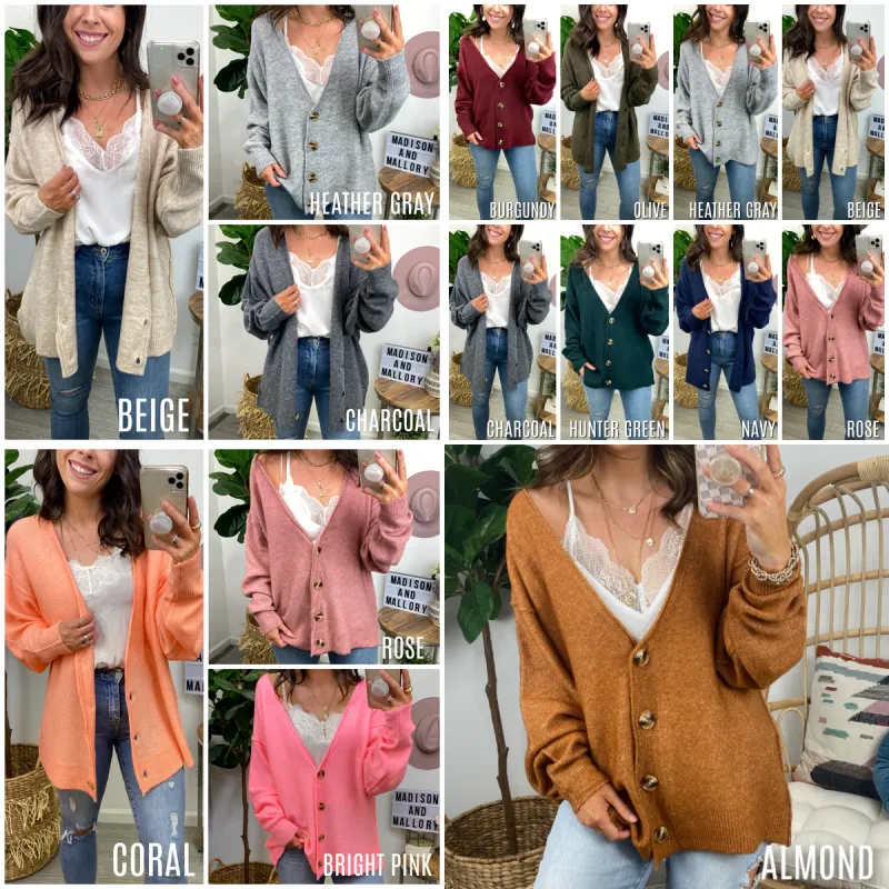 Keep Me Company Button Relaxed Fit Cardigan - FINAL SALE sold by Madison + Mallory