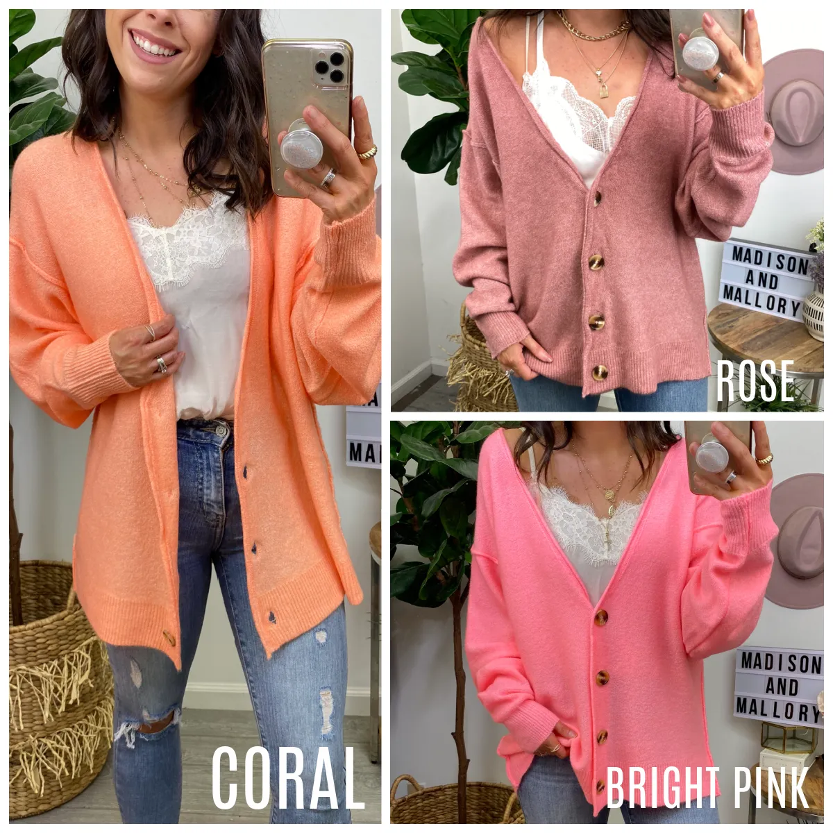 Keep Me Company Button Relaxed Fit Cardigan - FINAL SALE sold by Madison + Mallory product image thumbnail 2