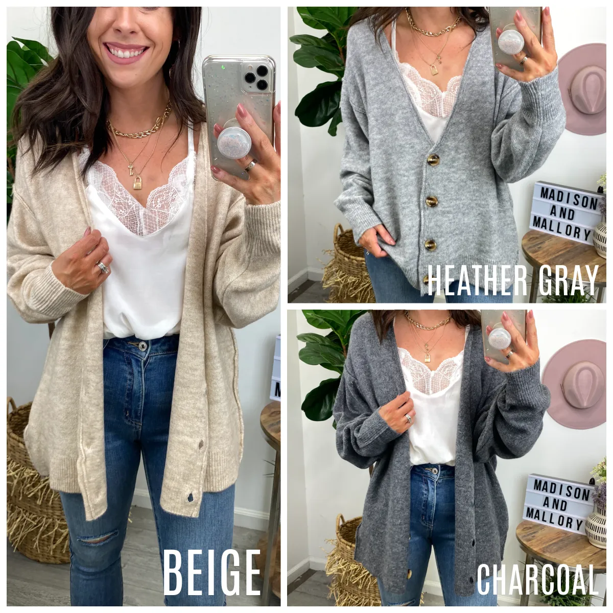 Keep Me Company Button Relaxed Fit Cardigan - FINAL SALE sold by Madison + Mallory product image thumbnail 4