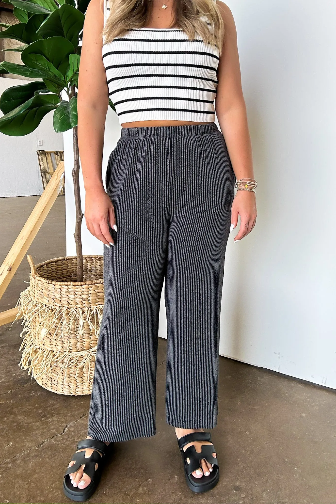 Manifest Ribbed Straight Leg Pants - FINAL SALE sold by Madison + Mallory product image thumbnail 3