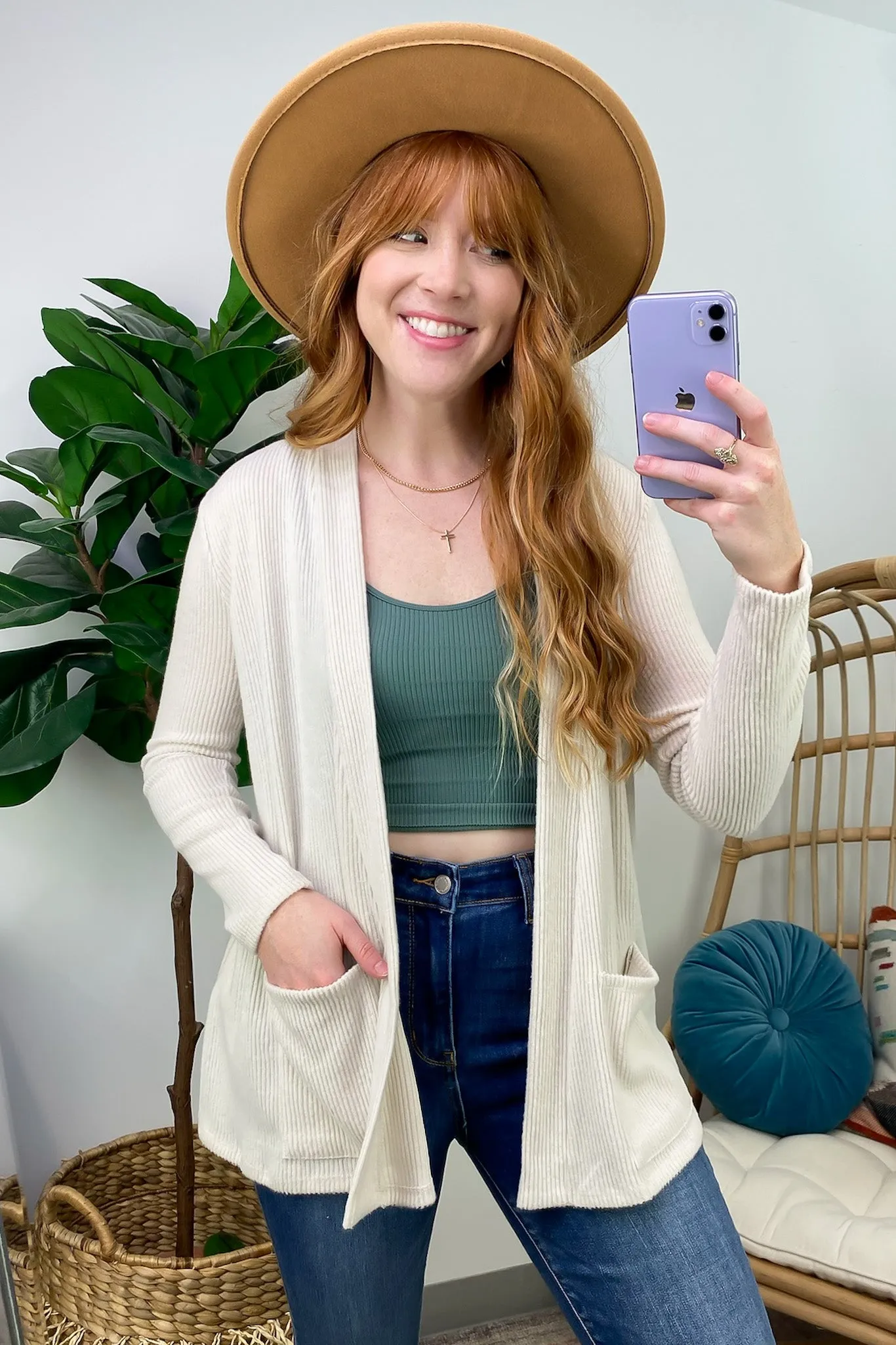 Cozy Simplicity Ribbed Knit Pocket Cardigan - FINAL SALE sold by Madison + Mallory product image thumbnail 2