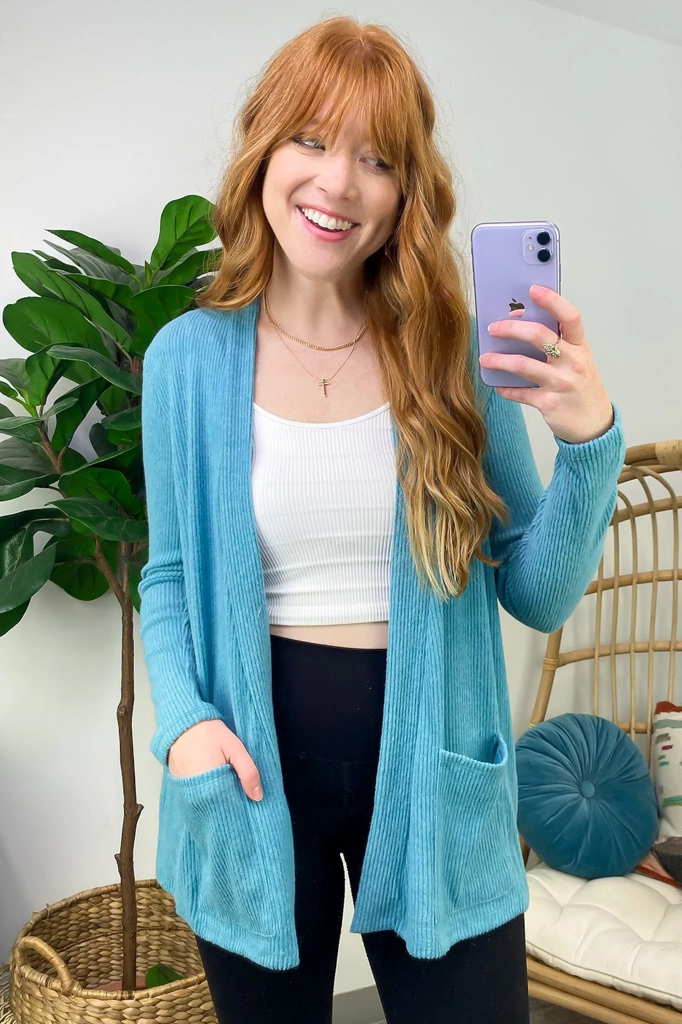 Cozy Simplicity Ribbed Knit Pocket Cardigan - FINAL SALE sold by Madison + Mallory product image thumbnail 5