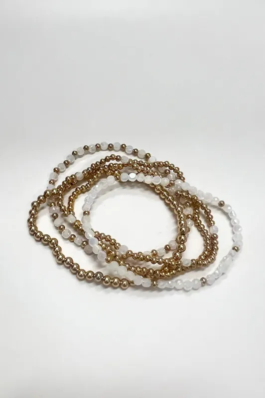 Nadina Glass Multi Beaded Bracelet Stack sold by Madison + Mallory